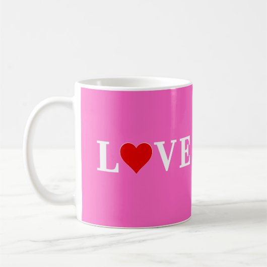 Roze LOVE Romantic Elegant Koffiemok (Links)