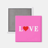 Roze LOVE Romantic Elegant Magneet (Voorkant / Achterkant)