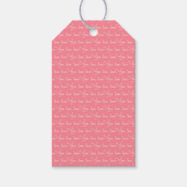 Roze "LOVE" Schrift Cadeaulabel