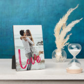 Roze LOVE Schrift Easel Fotokaderloos Fotoplaat (Zijkant)
