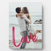 Roze LOVE Script Easel Foto zonder Lijst Fotoplaat (voorkant)