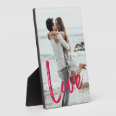 Roze LOVE Script Easel Foto zonder Lijst Fotoplaat (Zijkant)