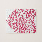 Roze Love Text Heart Legpuzzel (Horizontaal)