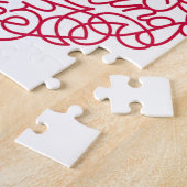 Roze Love Text Heart Legpuzzel (Zijkant)