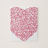 Roze Love Text Heart Legpuzzel (Verticaal)