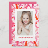 Roze LOVE Typografie Foto Happy Valentine's Day (Voorkant / Achterkant)