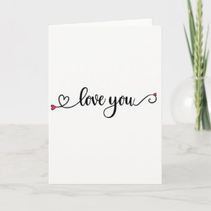 Roze Love You Hart Kaart