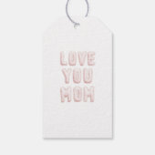 Roze Love You Moeder Moederdag Cadeaulabel (Achterkant)