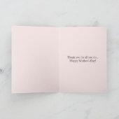 Roze Love You Moeder Moederdag Kaart (Binnen)