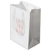 Roze Love You Moeder Moederdag Medium Cadeauzakje (Achterkant Gekanteld)