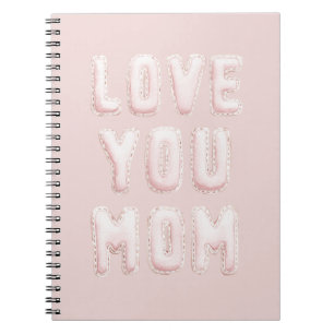 Roze Love You Moeder Moederdag Notitieboek
