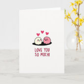 Roze Love You So Mochi Kaart (Gele Bloem)