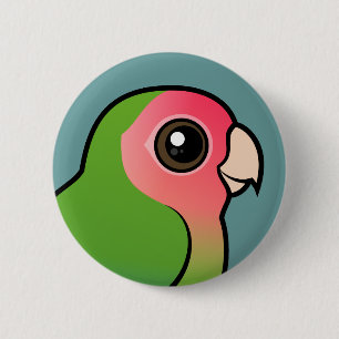 Roze Lovebird Ronde Button 5,7 Cm