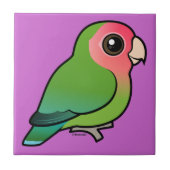 Roze Lovebird Tegeltje (Voorkant)