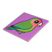 Roze Lovebird Tegeltje (Zijkant)