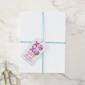 Roze lovertje met glinsterende pailletten cadeaulabel (Met Touw)