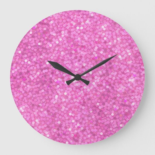 Roze Lovertjes Glans Grote Klok (Voorkant)