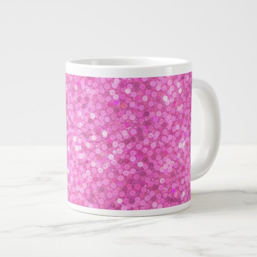 Roze Lovertjes Glans Grote Koffiekop (Voorkant rechts)