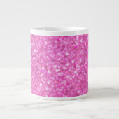 Roze Lovertjes Glans Grote Koffiekop (Voorkant)