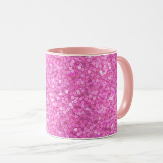 Roze Lovertjes Glans Mok (Voorkant rechts)
