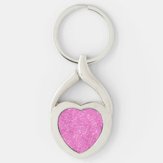 Roze Lovertjes Glans Sleutelhanger (Voorkant)