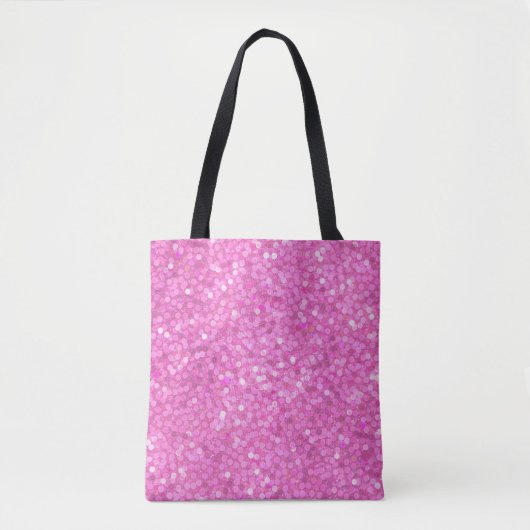 Roze Lovertjes Glans Tote Bag (Voorkant)