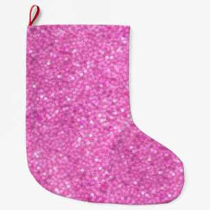 Roze Lovertjes Glitters Grote Kerstsok