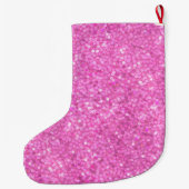 Roze Lovertjes Glitters Grote Kerstsok (Achterkant)
