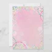 Roze lovertjes glitters gymnastiek verjaardag kaart (Achterkant)