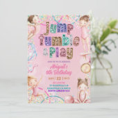 Roze Lovertjes turndames verjaardag Kaart (Staand voorkant)