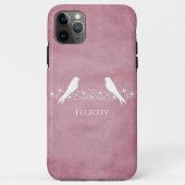 Roze Lovevogels Floral Vine iPhone Case (Achterkant)