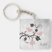 Roze Lovevogels Gepersonaliseerde Sleutelhanger (voorkant)