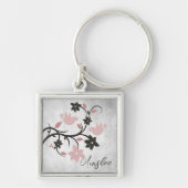 Roze Lovevogels Gepersonaliseerde Sleutelhanger (Voorkant)