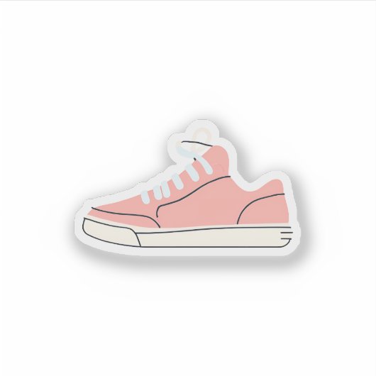 Roze Low-top Sneaker Sticker (Voorkant)