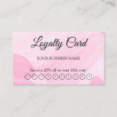 Roze Loyaliteit Kaart QR Code Klantwaardering Visitekaartje (Voorkant)