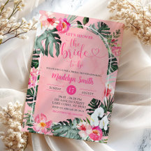 Roze Luau Hibiscus Tropisch Bloem Bruidsbruiloft