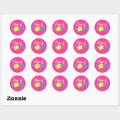 Roze Luau Tropisch Afstuderen Ronde Stickers (Vel)
