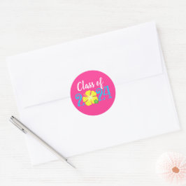 Roze Luau Tropische Afstudeerronde Stickers