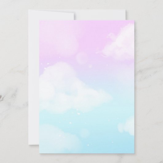 Roze lucht Cloud Nine Baby Shower Uitnodiging (Achterkant)
