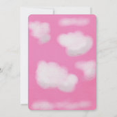 Roze lucht en pluizige wolken Verjaardag Kaart (Achterkant)