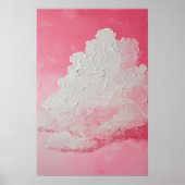 Roze lucht en witte wolken poster (Voorkant)