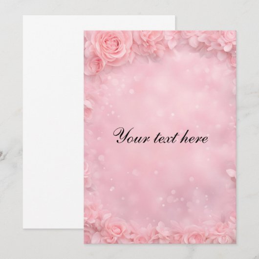 Roze lucht met wolken kaart (Voorkant / Achterkant)