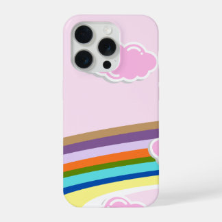 roze lucht regenboog iPhone 15 pro case