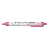 Roze Lucht & Vlinders Zwarte Inkt Pen (Bodem)