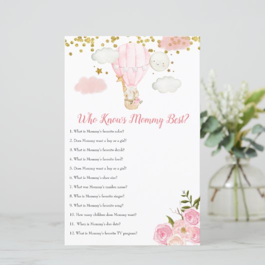 Roze luchtballon die mama het beste kent (Staand voorkant)