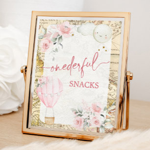 Roze luchtballon is ze niet knap snacks teken poster