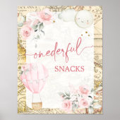 Roze luchtballon Is ze niet Onerderful Hapjes Bord Poster (Voorkant)