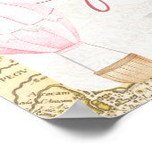 Roze luchtballon Is ze niet Onerderful Kaarten Cad Poster (Hoek)