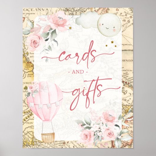 Roze luchtballon Is ze niet Onerderful Kaarten Cad Poster (Voorkant)