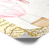 Roze luchtballon is ze niet schattig voedsel teken poster (Hoek)